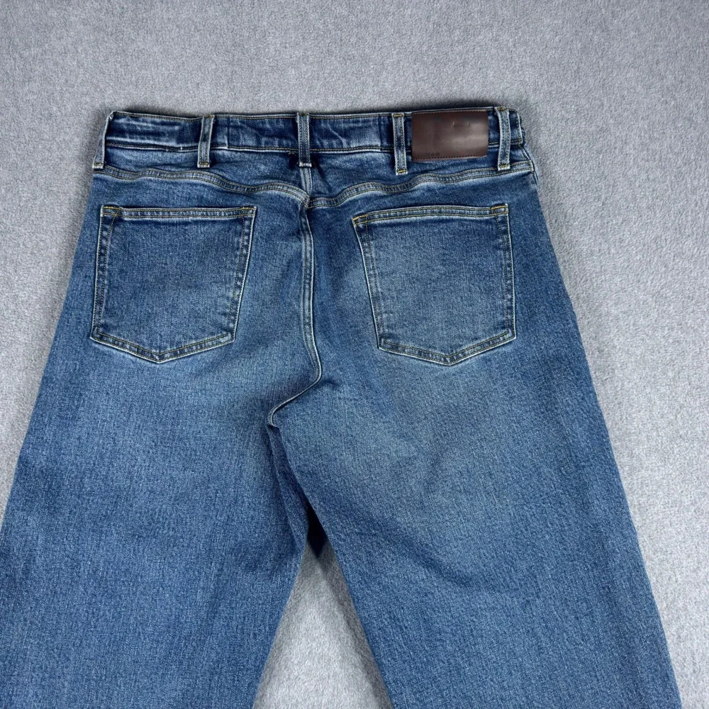Lands' End Square Rigger Jeans Blue Med Wash Straight Denim Mens 35x30